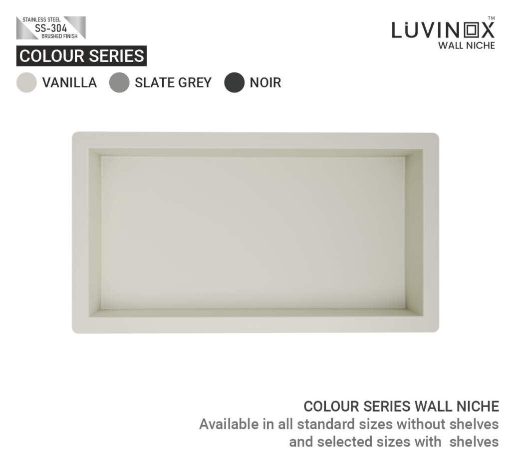 COLOUR SERIES WALL NICHE VANILLA RECTANGLE 300 mm x 150 mm 12 x 6 Inches LUVINOX