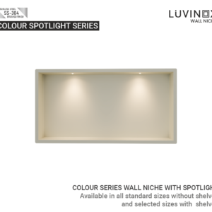 Colour Stainless Steel Spotlight Bathroom Wall Niche - 300 x 150 mm