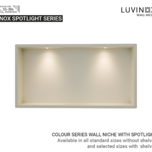 Colour Stainless Steel Spotlight Bathroom Wall Niche - 250 x 400 mm