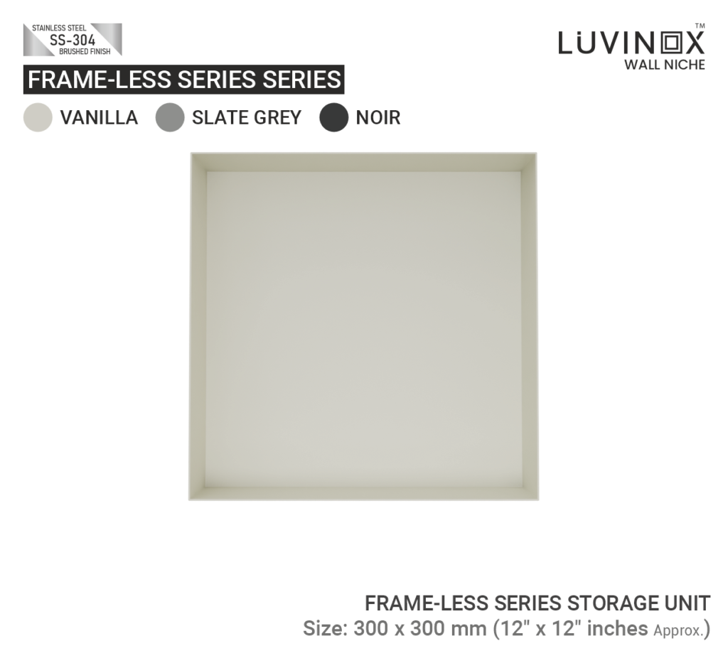FRAME LESS SERIES STORAGE UNIT COLOUR SERIES VANILLA 300 x 300 mm 12 x 12 Inch