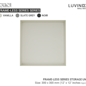 Frameless Stainless Steel Bathroom Wall Niche - 300 x 300 mm