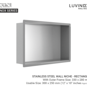 Inox Stainless Steel Bathroom Wall Niche - 300 x 250 mm