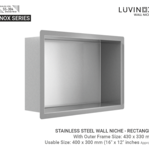 Inox Stainless Steel Bathroom Wall Niche - 400 x 300 mm