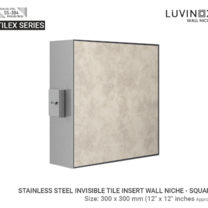 Tilex Stainless Steel Tile Insert Bathroom Wall Niche - 300 x 300 mm