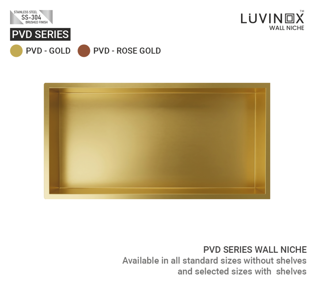 PVD WALL NICHE Gold 600 x 300 mm