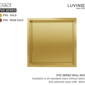 PVD Stainless Steel Bathroom Wall Niche - 300 x 300 mm
