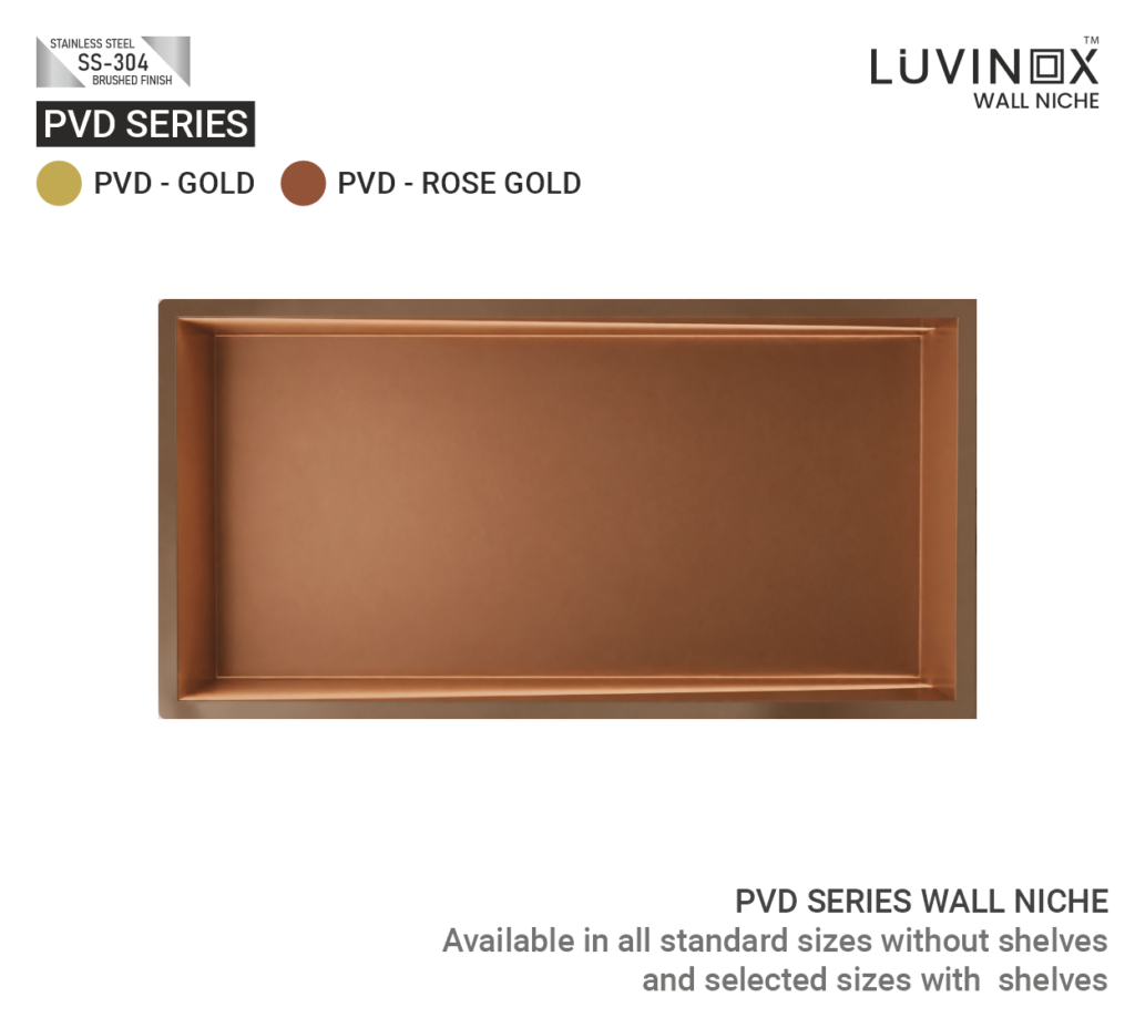 PVD WALL NICHE Rose Gold 600 x 300 mm